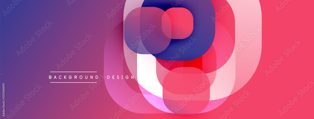 Aufkleber abstract gradient shapes overlap, creating dynamic visual effect. purple, pink hues dominate composi
