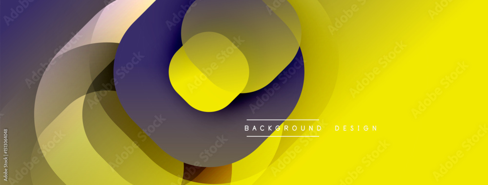 Aufkleber Abstract geometric shapes overlap, creating dynamic yellow, purple gradients. Modern design element for backgrounds, presentations.