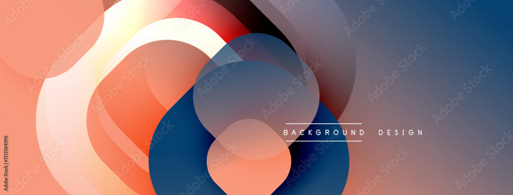 Fototapete abstract flowing shapes, warm cool colors blend. modern design, gradient effect creates dynamic visu