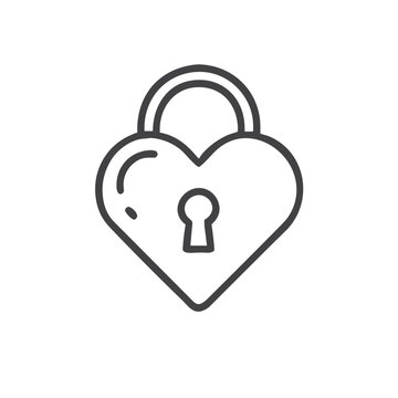 Heart Lock Icon for Dating App Exclusive Relationship Status, Commitment Level Indicators, Serious Connection Symbols and Loyalty Declaration Features