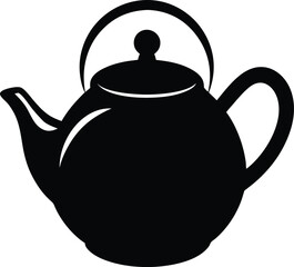 teapot silhouette vector illustration icon on transparent background