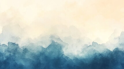 Soft Cloudscape, Misty Mountain Background, Abstract Landscape, Peaceful Atmosphere, Stock Image