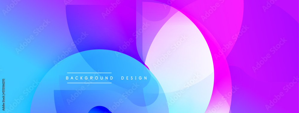 Poster abstract colorful background. overlapping circles create dynamic visual effect. gradient shades of b