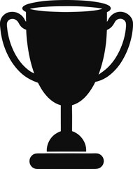 trophy cup silhouette vector illustration on transparent background