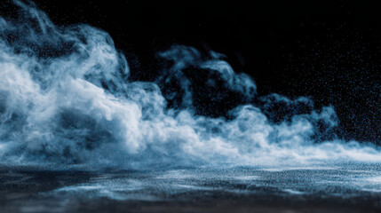 Obraz premium Misty smoke cloud dark background, atmospheric and mysterious mood