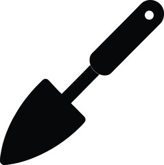 trowel silhouette vector illustration on transparent background