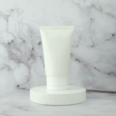White tube bottle container for facial wash