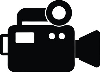 film camera silhouette vector illustration on transparent background