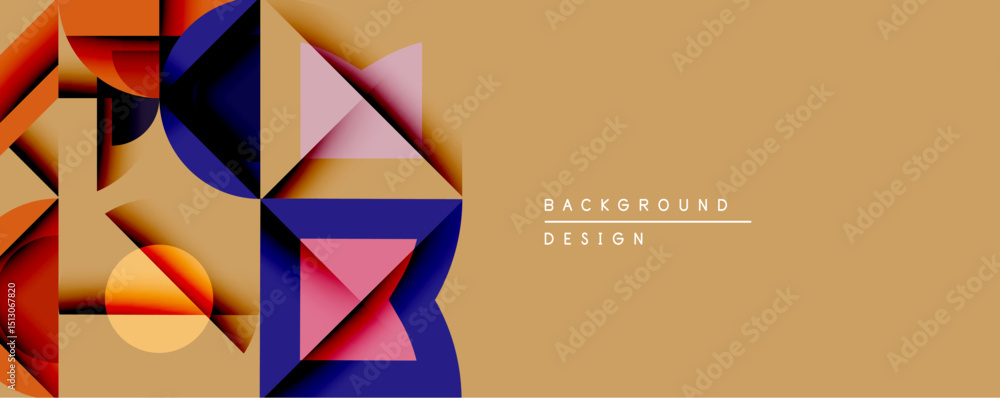 Leinwandbilder abstract geometric composition. overlapping shapes create dynamic visual interest. warm, cool colors