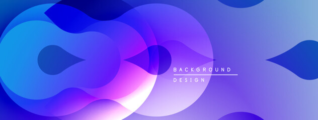 Abstract fluid shapes, vibrant purple, blue gradients. Modern design element, smooth transitions, dynamic composition. Background texture.