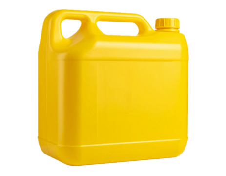 Yellow plastic canister isolated on transparent background