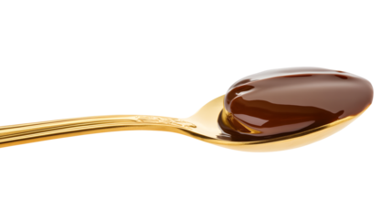 chocolate cream on a golden spoon