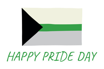 Colorful Demiromantic pride flag Happy pride day LGBTQ community Pride Month Vector hand drawn doodle for posters, stickers, logo, cards