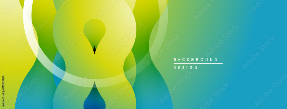 Aufkleber abstract gradients blend, forming overlapping circles. bright yellow transitions to vibrant green, t