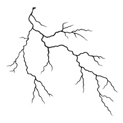 Black and White Lightning Bolt Striking Through Stormy Sky with Dramatic High Contrast