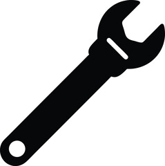 wrench and screwdriver silhouette vector illustration on transparent background
