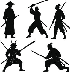 Silhouettes of samurai 