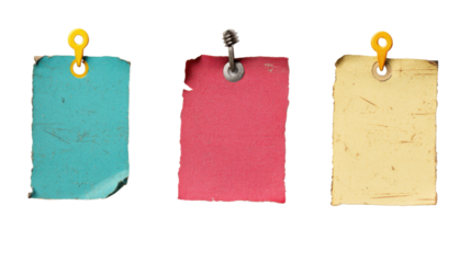 Blank Note Paper Piece as Price Tag on Blue Background – Minimalist Label, Retail Tag Design, Simple Sticker with Space for Text
