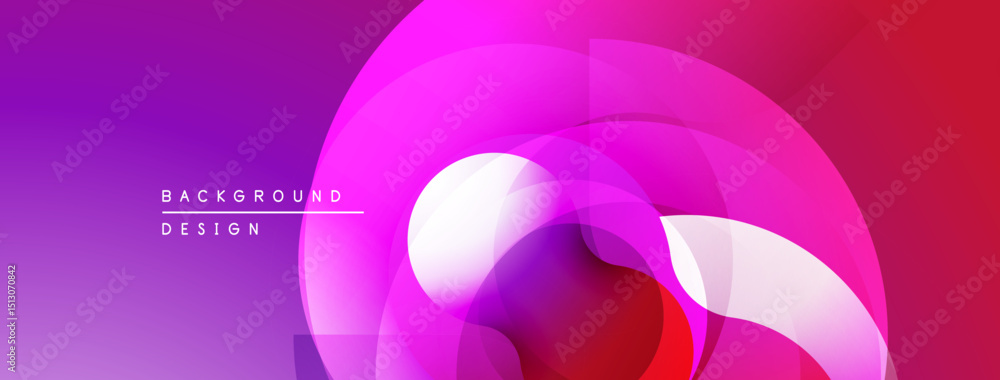 Leinwandbilder Abstract vibrant layers create dynamic composition. Gradient hues blend, forming modern visual experience. Smooth shapes overlap.