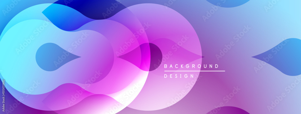 Poster abstract fluid shapes overlap, creating vibrant purple, blue gradients. modern design element for ba