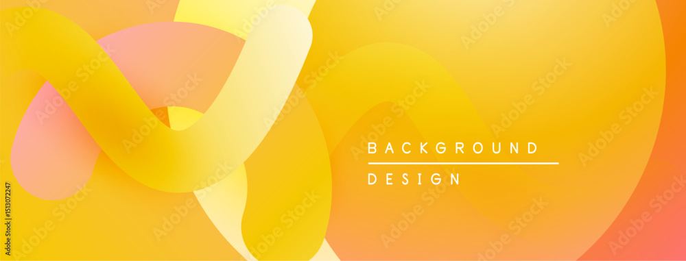 Fototapete Abstract yellow, orange gradients. Overlapping shapes create dynamic visual flow. Modern design element for backgrounds.
