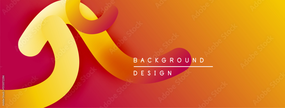 Aufkleber abstract gradient background. smooth curves, vibrant colors, modern design elements. warm tones domi