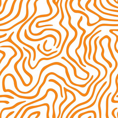 solid orange thick organic line pattern continuous on white background vector style, Ai generated images