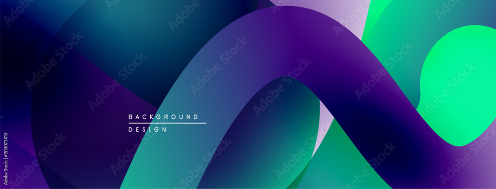 Fototapete abstract fluid shapes, vibrant colors blend. modern design, smooth gradients create dynamic composit