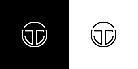 Creative JC Letter Logo with Circle, Illustration, Design Inspiration, Vector, Icon