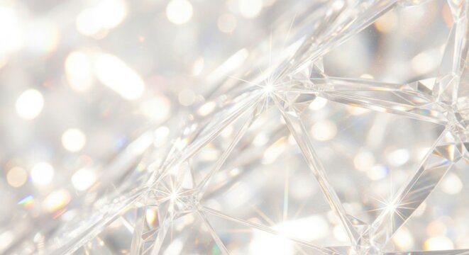 Fototapeta Diamond Prism Reflections with Sparkling Light   Abstract Luxury Background for Jewelry, Fashion, and Beauty Marketing Materials