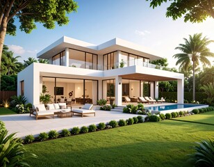modern residential house, real estate lifestyle
