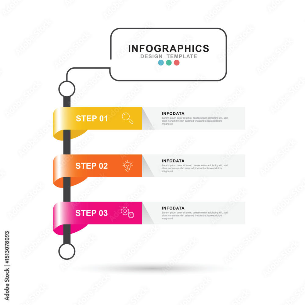 Leinwandbilder vector infographic label design template with icons and 3 options or steps. can be used for process 