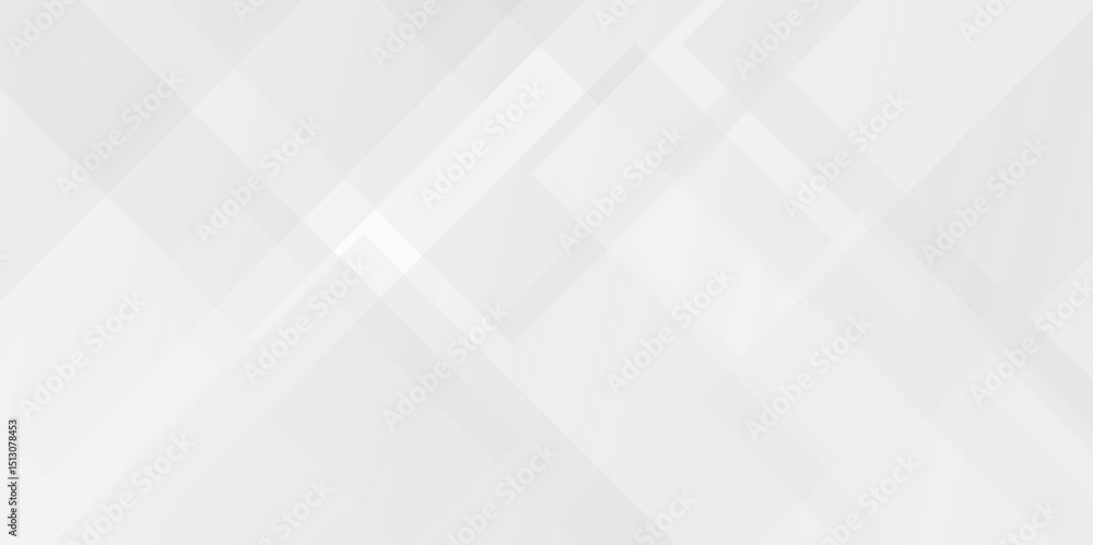 Fototapete white and gray overlap triangle geometric technology pattern. minimal rectangle randomly arranged wh