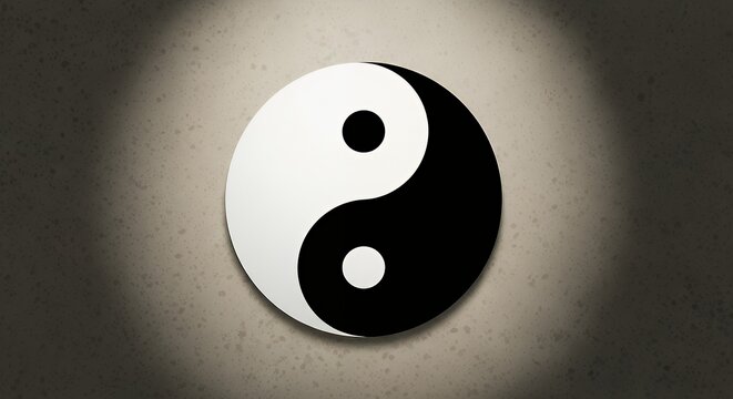 Yin Yang Symbol on Textured Background Representing Balance and Harmony