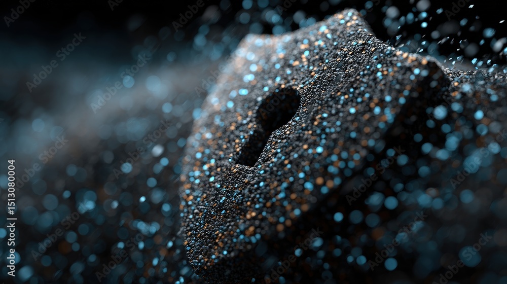 Poster keyhole security: a close-up of a keyhole set against a dark backdrop, with a mesmerizing bokeh effe