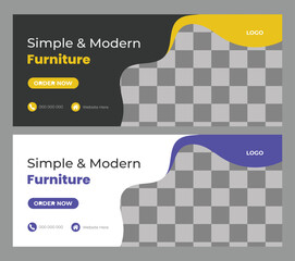  Vector furniture web banner template
