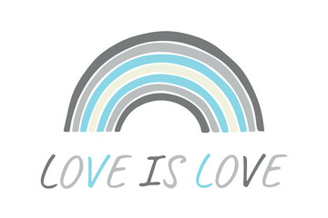 Colorful rainbow shape Demiboy pride flag Happy pride day LGBTQIA community Pride Month Vector hand drawn doodle for posters, stickers, logo, cards