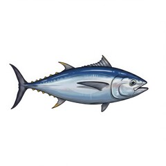 Obraz premium Tuna fish isolated on white background for culinary and educational use.