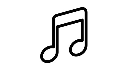 A simple black and white line drawing of an eighth note musical symbol in a minimalist style design