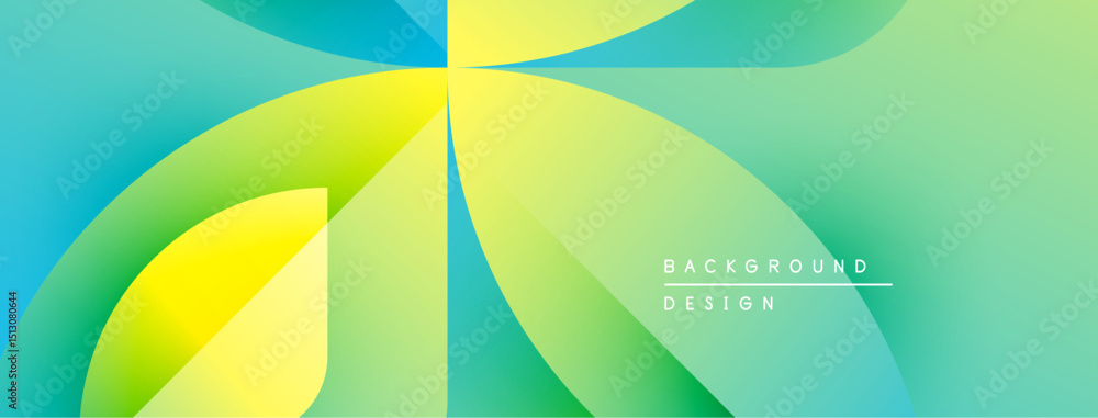 Poster abstract flowing shapes, vibrant greenyellow gradient. modern design element, clean aesthetic, suita