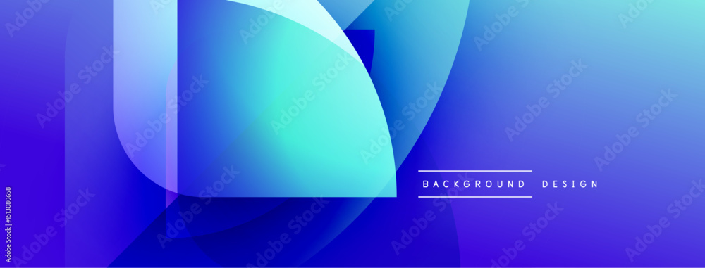 Aufkleber abstract blue design features overlapping shapes, gradients. modern aesthetic suitable for backgroun