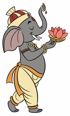 Ganesh chaturth, isolated on white background