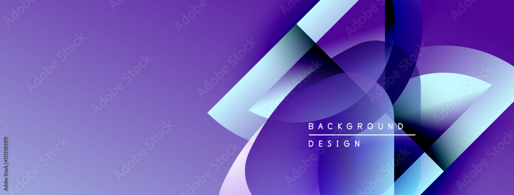 Poster abstract purple design features flowing shapes, gradients, text reading background design. modern ae