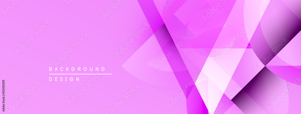 Fototapete Abstract pink background. Geometric shapes overlap creating dynamic visual effect. Modern design suitable for digital projects.