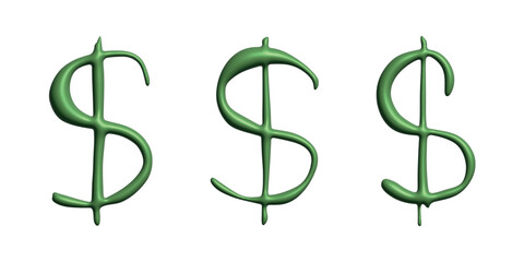 3d dollar currency symbol set Single element for design