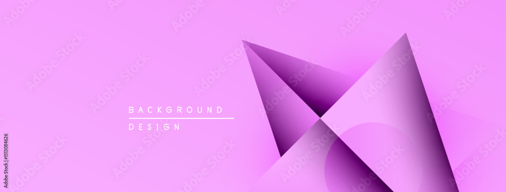 Aufkleber abstract pink design features layered geometric shapes. gradient shading creates depth, modern aesth