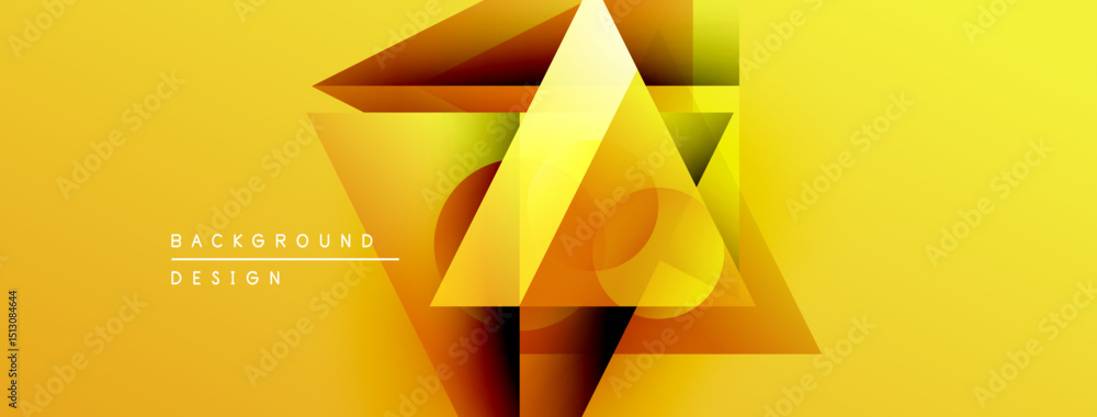 Leinwandbilder Abstract geometric design. Yellow gradients create layered triangular shapes. Modern aesthetic, suitable for backgrounds or presentations.