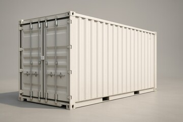 Cargo Container : An isolated image of a pristine cargo container, symbolizing the heart of global trade and logistics. Its clean lines and sturdy design represent security and efficiency.