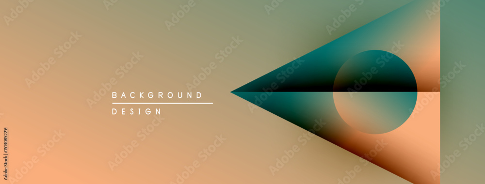 Aufkleber Abstract geometric composition. Soft gradients, shapes overlap creating modern visual effect. Minimalist design, warm neutral tones dominate.