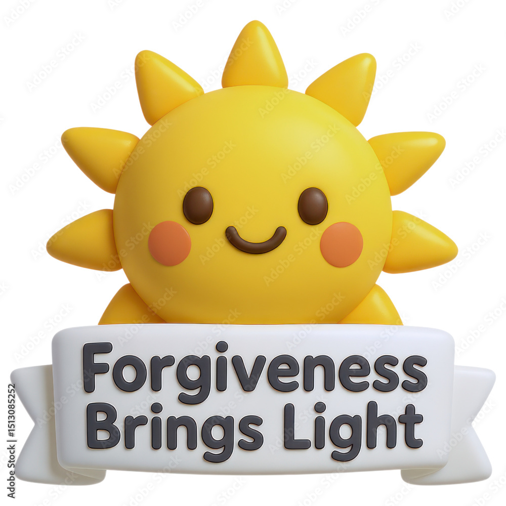 Poster joyful sun character inspirational message playful design cheerful colors whimsical setting positive